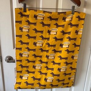VTG Dachshund Print Yellow Cotton/Flannel Fabric 106” x 84”